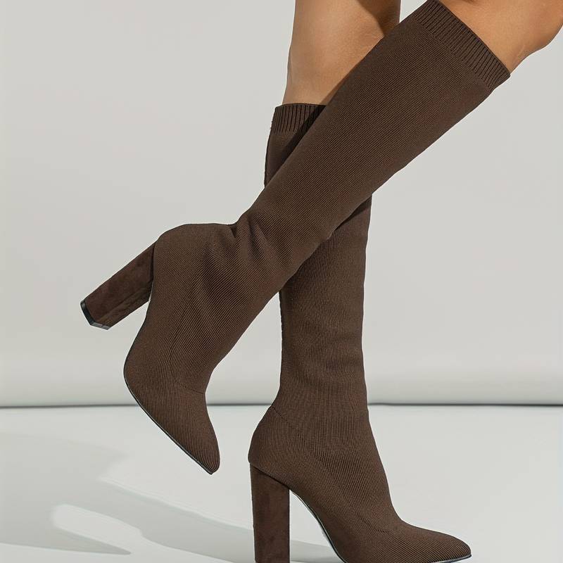Women’s Block Heel Sock Boots Stylish Comfortable Fit