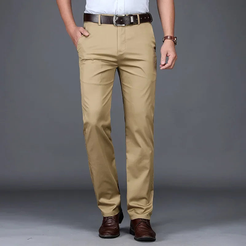 Men's Chino Trousers Straight Cut Regular Fit Smart Casual Style