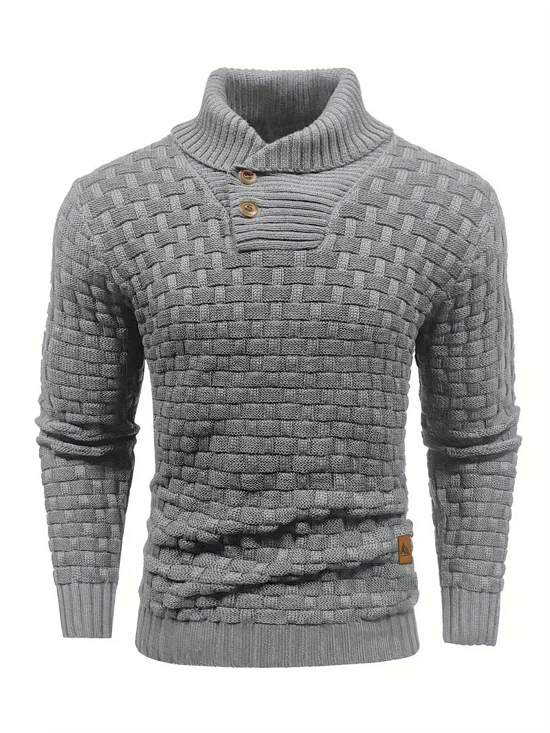 Men's Fashion Warm Knitted High Neck with Buttons