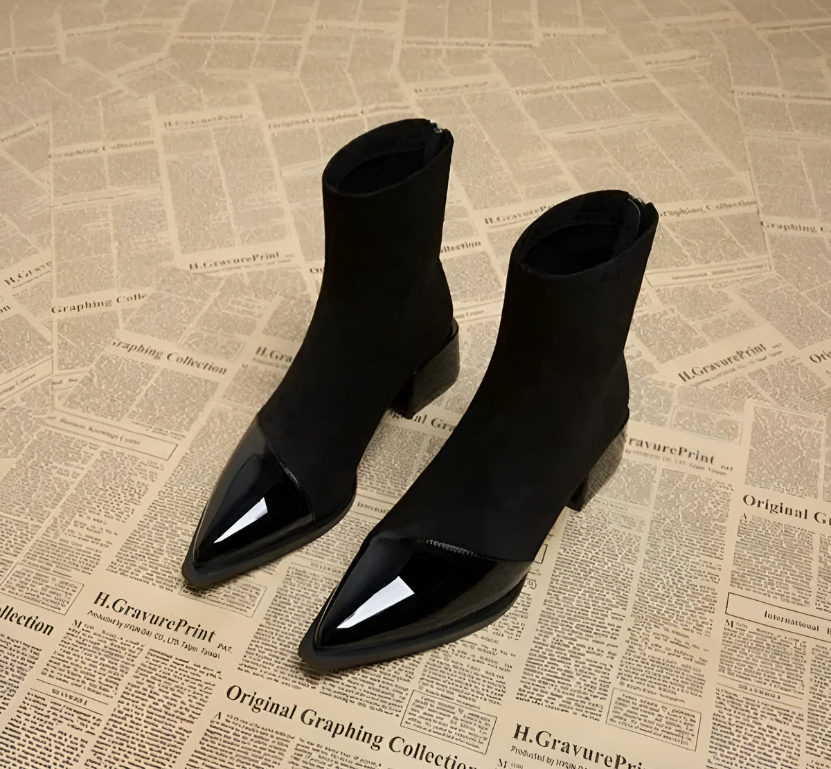 Women's Fashion Stand-out Block Heel Ankle Boots