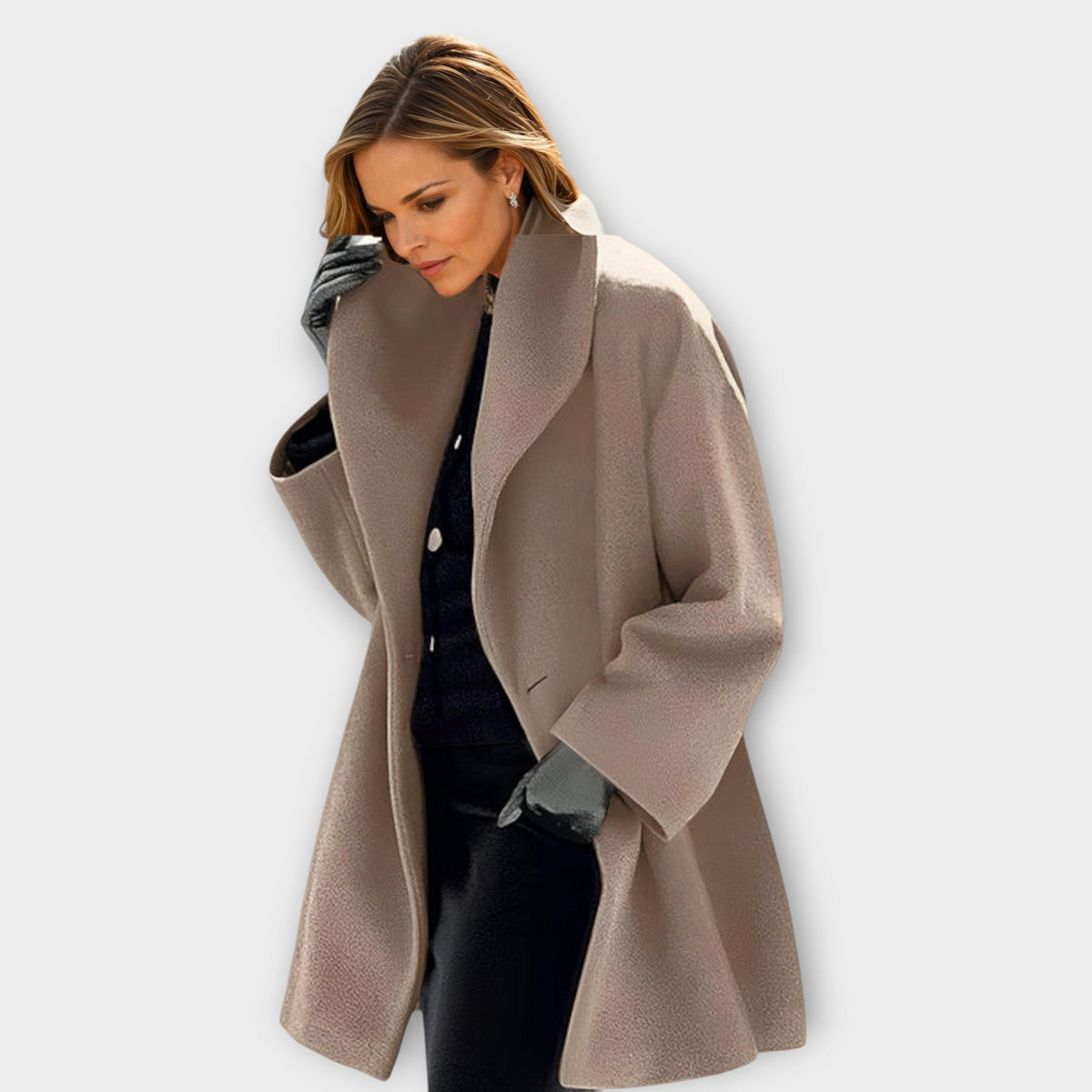 Women's Wide Collar Oversized Warm Long Coat