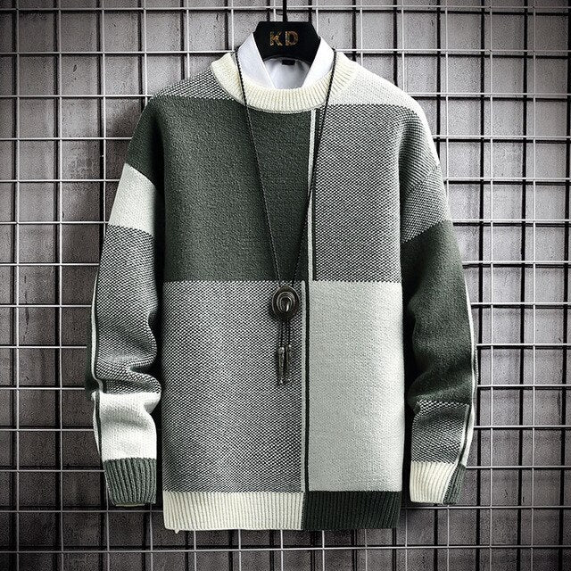 Men's Warm Cozy Knitted Sweater for Winter and Mid-Season