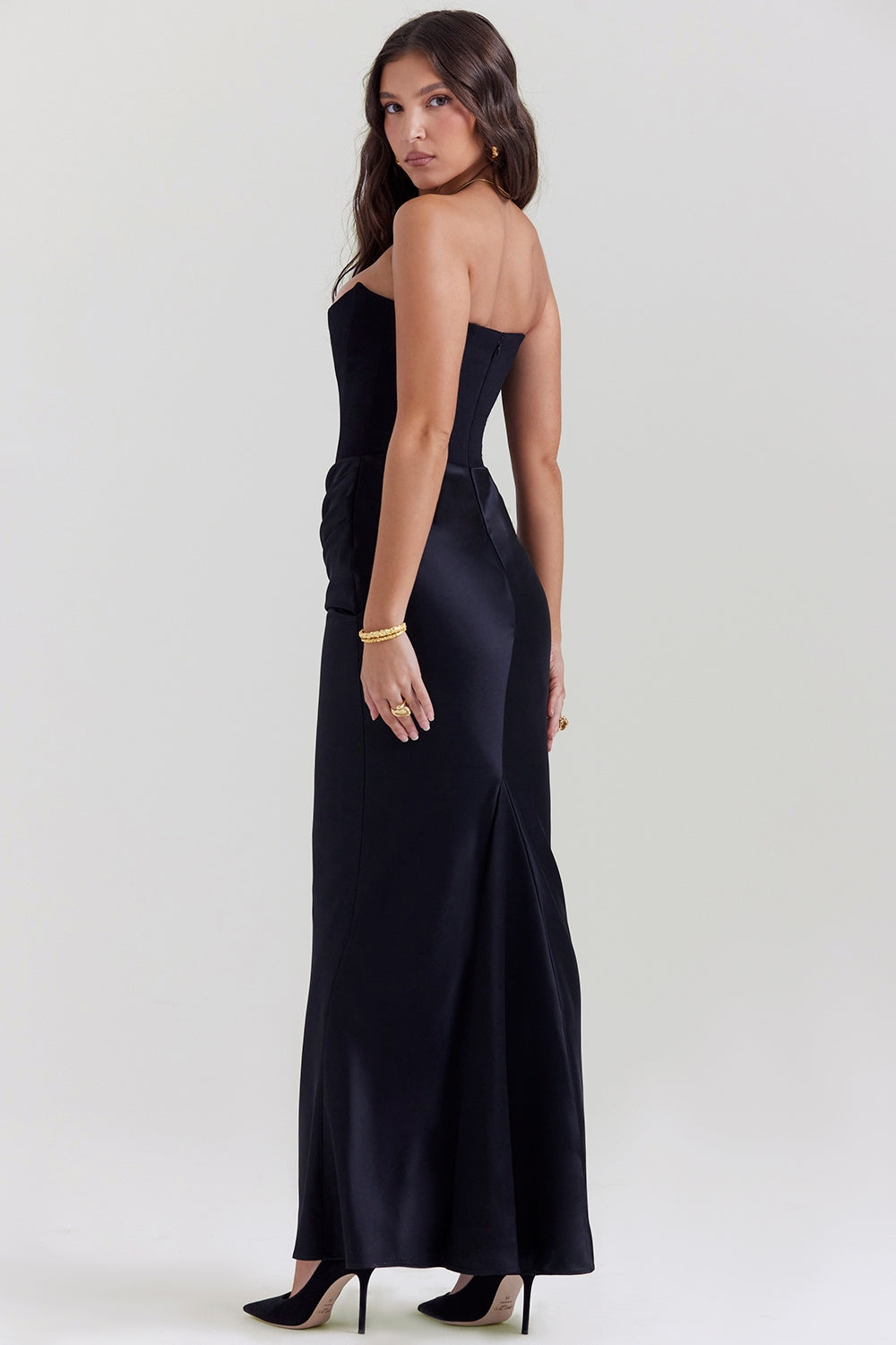 Women's Stunning A-line Strapless Maxi Wedding Guest Dress