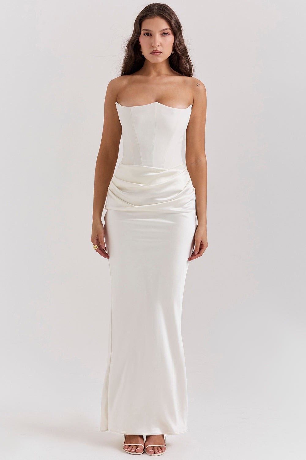 Women's Stunning A-line Strapless Maxi Wedding Guest Dress