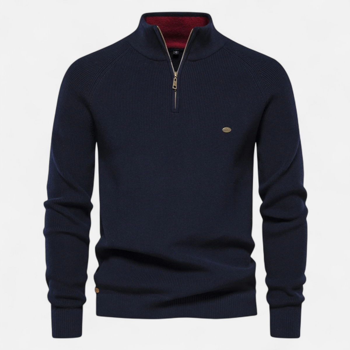 Men’s Timeless Knitted Layered Half-Zip Sweater for Cooler Months