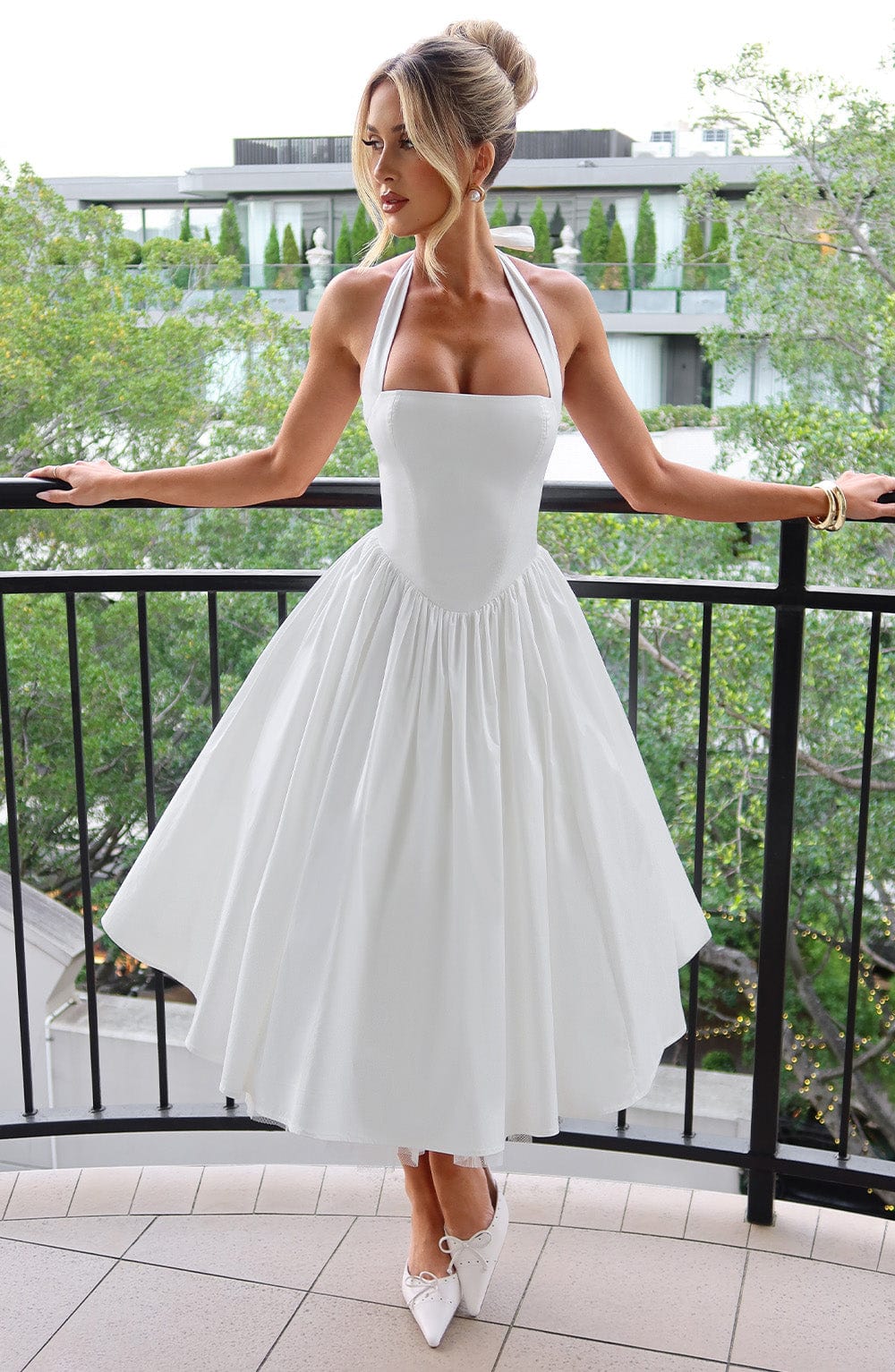 Women's Halter Party Light Wrap Elegant Wedding Guest Dress