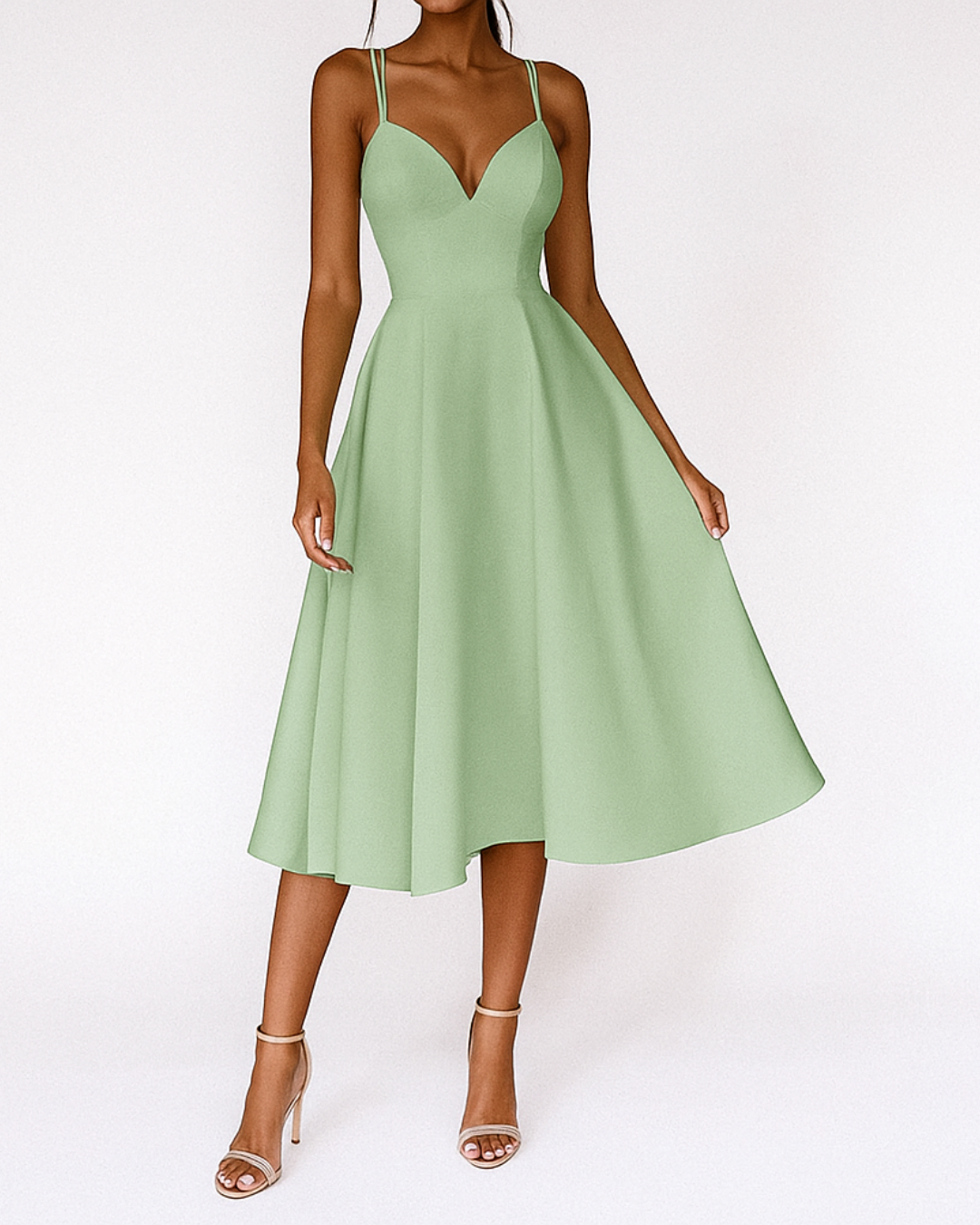 Women’s Chic Strappy Midi Wedding Guest Dresses for Elegant Events