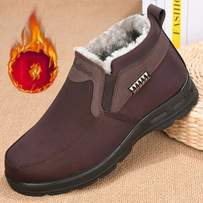 Men's Fashion Practical Warm Thermal Slip-On Shoes with Plush Lining