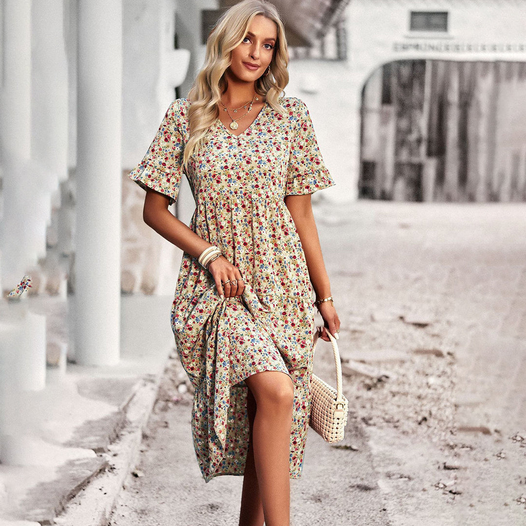 Chic Sunny Vibrant Floral Summer Dress for Women