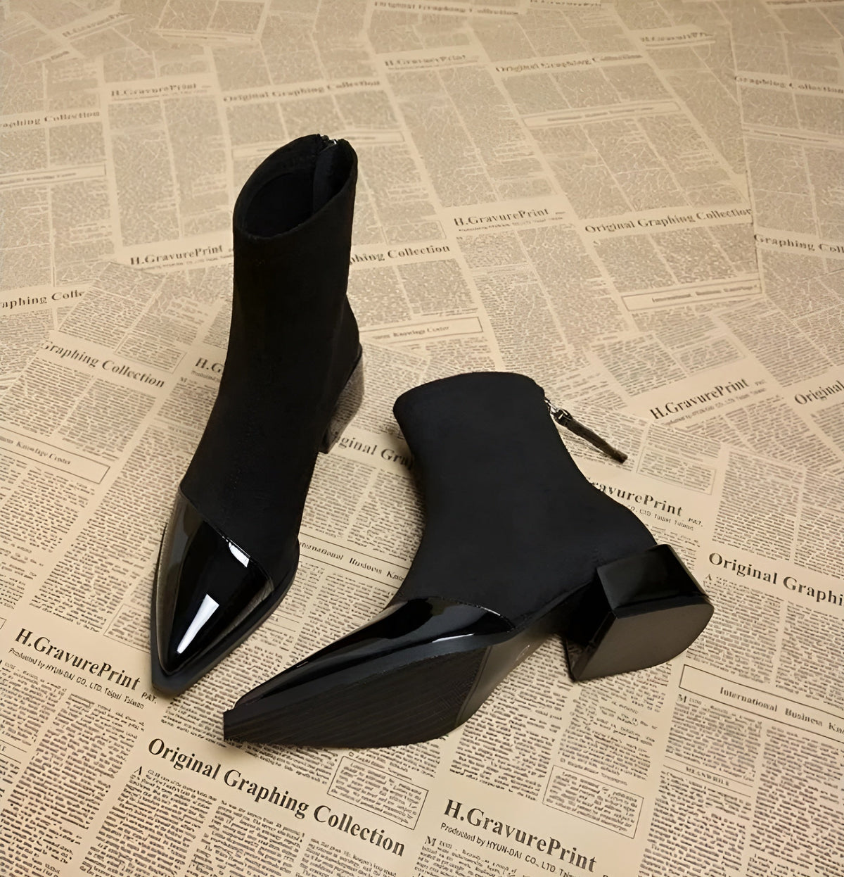 Women's Fashion Stand-out Block Heel Ankle Boots