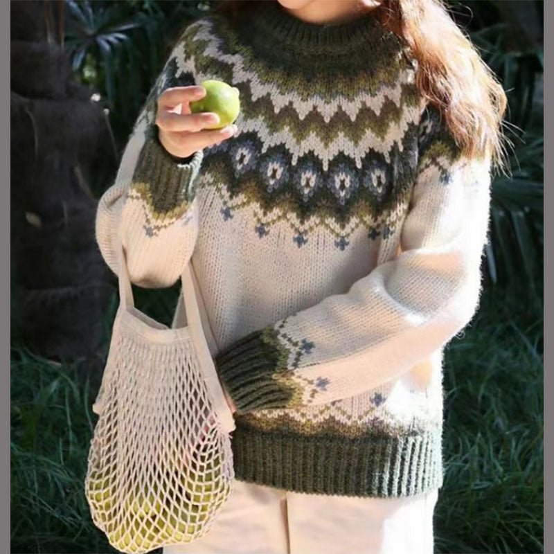Women’s Winter Sweater with Nordic Pattern